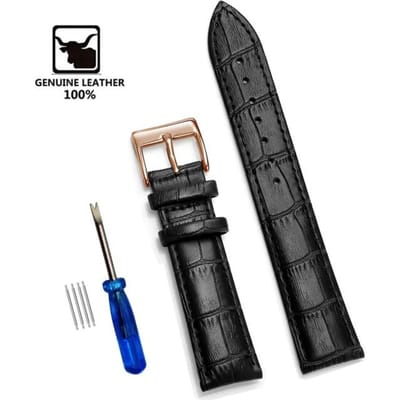 Echte leren horlogebanden 12/14/16/18/20/22/24 mm horlogebandband stalen gesp hoge kwaliteit polsband armband + gereedschap 24mm gray