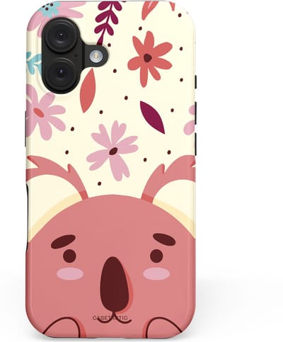 Casetastic hoesje geschikt voor Apple iPhone 16 - MagSafe - Dubbellaagse bescherming - Koala knuffel - Fashion Case - Koraal Crème Lichtroze