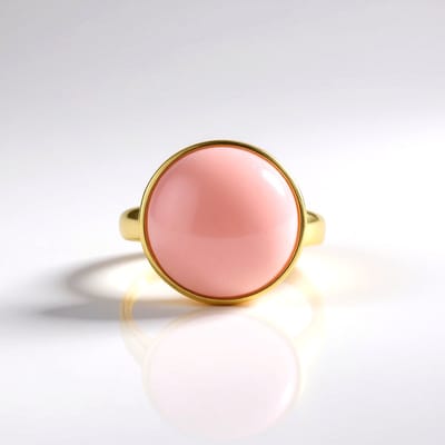 Cavill - Zilveren ring 925 Sterling met 8 234 ct roze opaal cabochon - Verguld - Elegante damesring 25x20 mm modern design