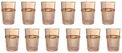 Bricard Fariza Glazenset - Amber Goud - 12-delig - 200ml - Marokkaanse Theeglazen