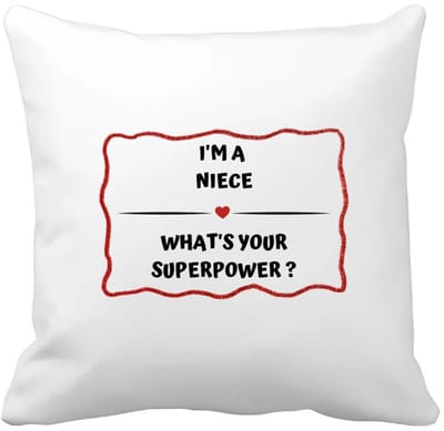 Akyol - i'm a niece what's your superpower? Kussen hoes - Nicht - super nicht - verjaardag - cadeautje voor nicht - nicht artikelen - kado - geschenk - 40 bij 40 cm