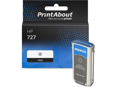 PrintAbout huismerk Inktcartridge 727 (B3P24A) Grijs Hoge capaciteit Geschikt voor HP