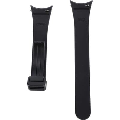 Bracelet de montre pour Galaxy Watch 6 5 4 Silicone Fermoir pliant Mince Souple Bracelet de remplacement pour black