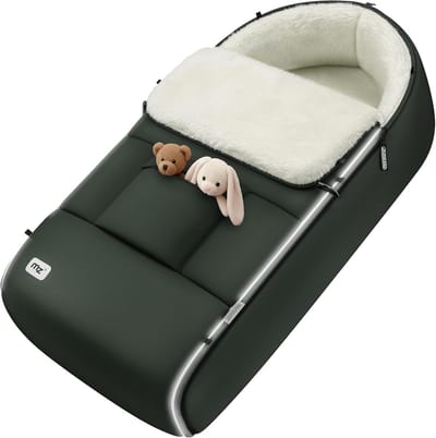 Wintervoetenzak voor kinderwagen - warme, waterafstotende voetenzak met reflectoren en ritssluiting