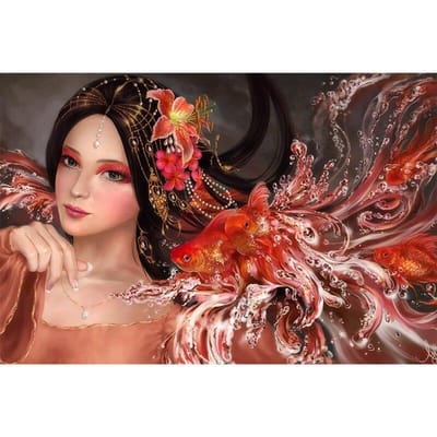 DIY 5D Diamond schilderij Cartoon Anime meisje diamant borduurwerk 20X30CM black