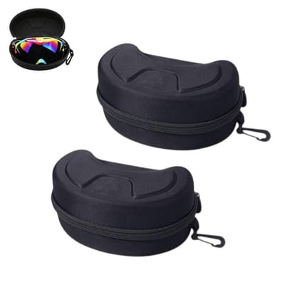 2 stuks - Skibrilhoes - skibril opbergdoosje - Stevige skibril case - Goggle hard case - beschermhoes - brillenkoker - Zwart - Goggle opberg hard case box kleur