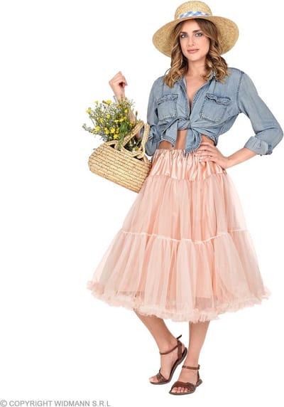 Knielange Tulle Rok Petticoat 65 Centimeter Antiek Rose Vrouw