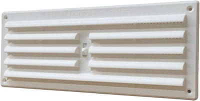 Ventilatie Rooster - Lucht Roostertje - Luchtstroom Beheren - Vliegengaas Geïntegreerd - 9x3 Inch - Wit