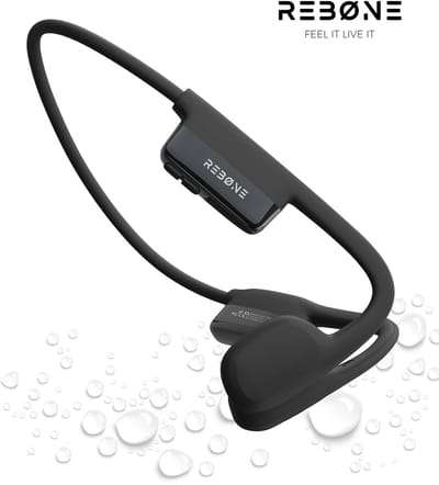 REBØNE® Urban Bone Conduction Headphone – Sport Oortjes Draadloos – Open Ear Hardloop Oordopjes – Bluetooth – 8 uur speeltijd – IPX6 – Zwart