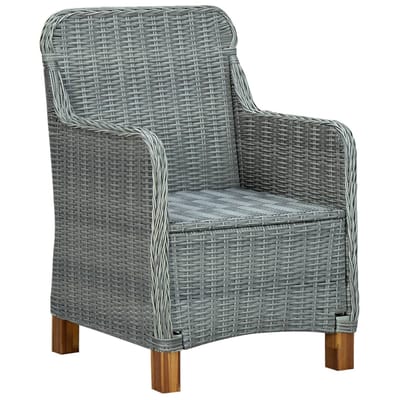 vidaXL - Tuinstoelen - 2 - st - met - kussens - poly - rattan - lichtgrijs