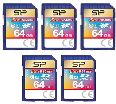 5-Pack 64GB SDXC Geheugenkaarten - Klasse 10 UHS-1, Maximale Leessnelheid 85MB/s, Waterproof