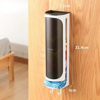 Sac plastique mural suspendu, boîte de rangement de sacs poubelles, support de cuisine, salle de bains, organisateur de sacs poubelles, boîte distributrice blanc