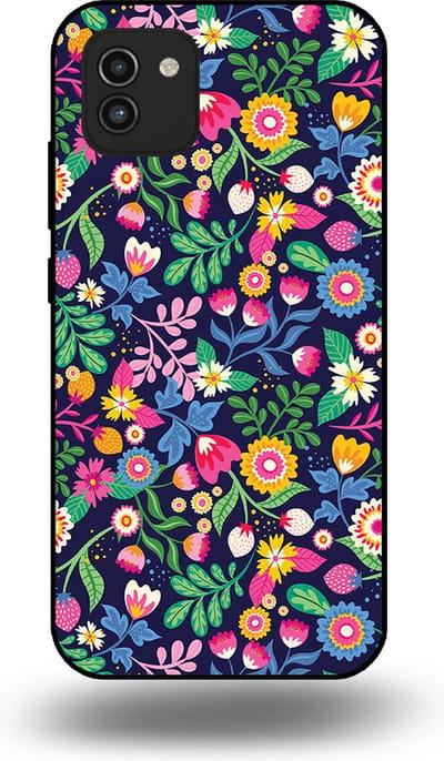 Smartphonica Telefoonhoesje geschikt voor Samsung Galaxy A03 met bloemen opdruk - TPU backcover case flower design geschikt voor Samsung Galaxy A03