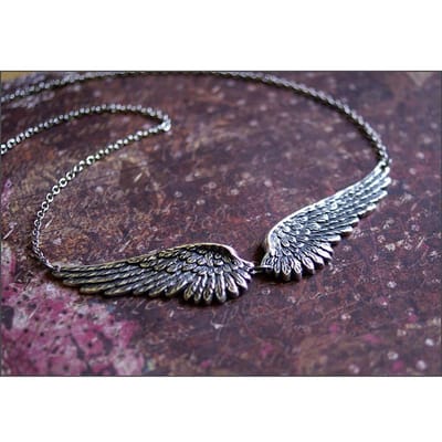 Vintage Engelenvleugels Veer Choker Grote Hanger Esthetische Schakelkettingen Statement Ketting voor Vrouwen Kraag Bib Bruiloft Tribaal Cadeau 60cm gray