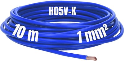 Kalitec 10 meter H05V-K 1 mm² donkerblauwe bedradingskabel I kernkabel flexibel I PVC enkeladerig I meeraderig 1mm2 I bedrading fijnaderig I enkele kabel I kabel massief I schakeldraad
