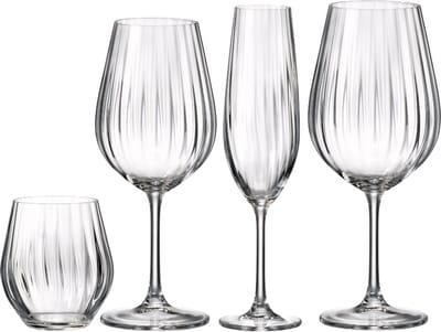 Bohemia - Glazenset Sarah Waterfall - Wijnglazen, Champagneglazen & Waterglazen - Kristalglas - 16-delig