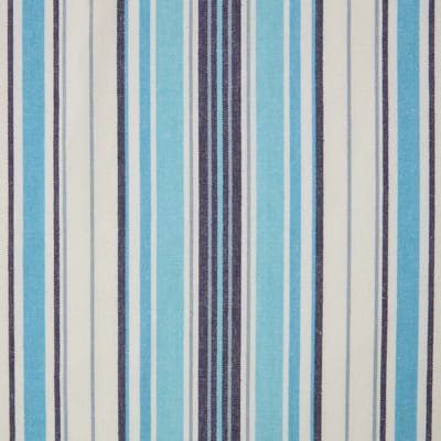 Homescapes New England katoenen stof - blauwe en witte strepen, verkocht per meter, 150 cm breed