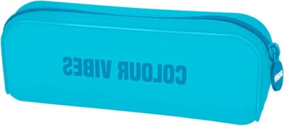 Siliconen Etui - Pennenbakje Pouch - Schoolspullen Organiseren - Zacht Aanvoelend Materiaal - 20x6x8 cm - Cyaan