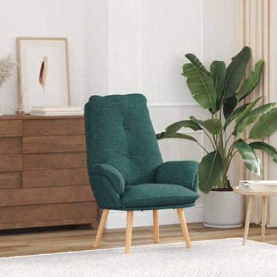vidaXL - Fauteuil - Donkergroen - 69 - x - 74 - x - 93 - cm - Stof - en - Plywood
