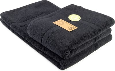 ARTG® Towelzz - Badmat - 100% Katoen - Zware kwaliteit - 50 x 80 cm -  Zwart - Black -