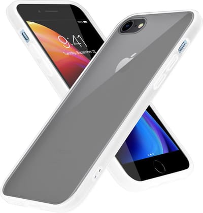 Cadorabo Hoesje geschikt voor Apple iPhone 6 / 6S / 7 / 7S / 8 / SE 2020 in Mat Transparant - Hybride beschermhoes met TPU siliconen Case Cover binnenkant en matte plastic achterkant