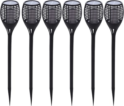 Pro Garden Solar tuinlamp/fakkel 3 in 1 met vlameffect op zonne- 6x -energie 78 cm - tuinfakkels