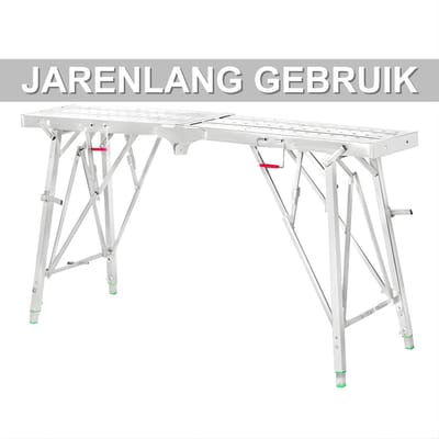 Draagbare steiger - 140cm - Multifunctioneel - Werktafel - Werkbank - Voor schilder- en gipswerk - In hoogte verstelbare - 330KG