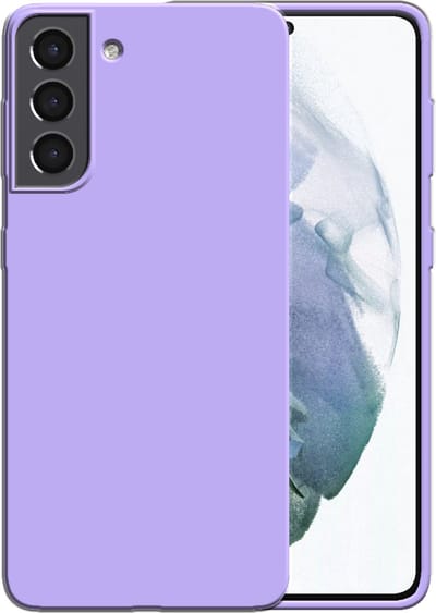 Smartphonica Siliconen hoesje voor Samsung Galaxy S21 case met zachte binnenkant - Paars geschikt voor Samsung Galaxy S21