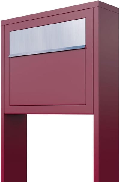 Staande brievenbus - Brievenbus met standaard - Post ontvangen - Verborgen slot - 118 cm hoog - Mat rood