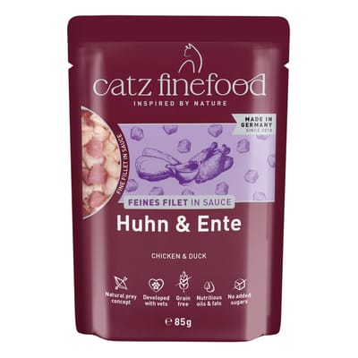 16x85g catz finefood Fijn Filet Kip & Eend Kattenvoer nat