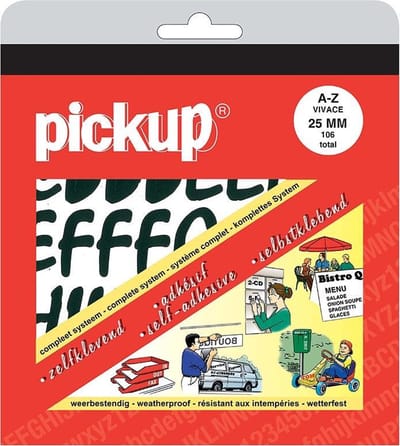 Pickup plakletters boekje Vivace zwart - 25 mm