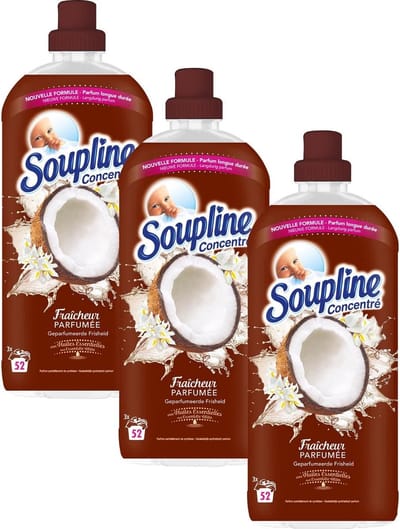 Soupline Geparfumeerde Frisheid Witte Bloemen & Kokosnoot Wasverzachter 3 x 52 wasbeurten - Voordeelverpakking