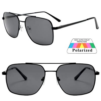 Fako Sunglasses® - Zonnebril Vierkant - Polariserend - Polarized Zonnebril - Heren Zonnebril - Dames Zonnebril - Model Stephan - Zwart