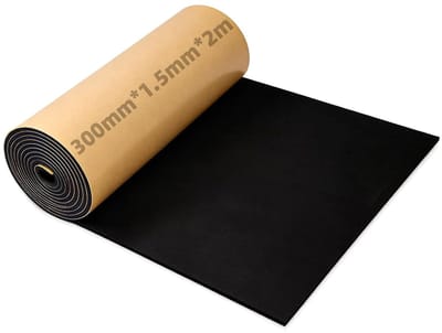 Schuimplaat Zelfklevend - Isolatiemat Schuimrubber - Afdichten Dempen - Multifunctioneel Neopreen - 300mm x 1.5mm x 2m - Zwart