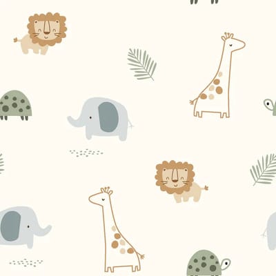 Wikkeldeken - Omslagdoek - Badcape Baby - Blauw - Safari Dieren - 70x70cm / Baby Creaties
