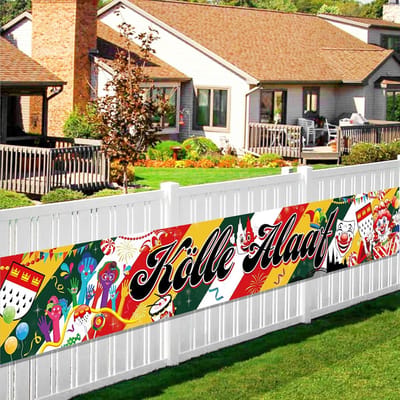Banner Carnaval Keulen 2025 - Decoratie - Clown - Accessoires - Kölsch - 270 x - Carnavalbanner