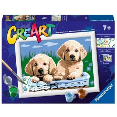 Ravensburger CreArt Cute Puppies - Schilderen op nummer voor kinderen