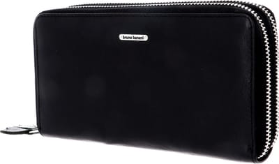 bruno banani Leren Portemonnee New York Double Zip Around Wallet Black Zwart