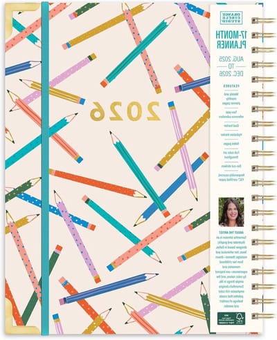 Academische Planner - Agenda Notebook - School Werk - Gouden Hoekbeschermers - Extra Groot - Maak uw stempel