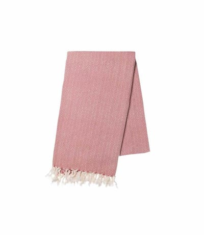 Hamamdoek ZigZag Dusty Rose - 180x100cm - Strandlaken - Saunadoek - Saunalaken - Omslagdoek - Stranddoek - Reishanddoek - Plaid - Zwem Handdoek - Sneldrogende Handdoeken
