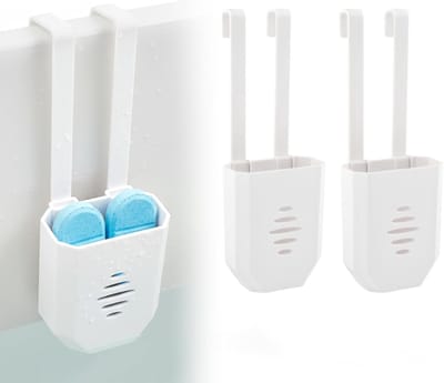 Daity 2 Stuk - Houder voor reinigingstabletten voor toiletreservoir, ophangbeugel voor reinigingstabletten, voorkomt dat tabletten het gat in het reservoir verstoppen (2 stuks)