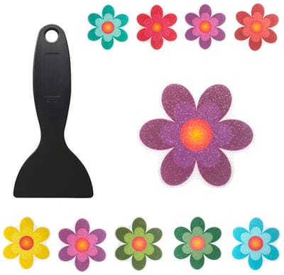 Dailygoods- Bloemenbadstickers 10 Stuks - Antislip - Zelfklevend - Douche Stickers - Veiligheid - Slijtvast en Waterdicht - Douchestickers