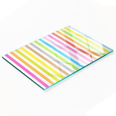Multifunctionele decoratieve glazen snijplank voor de keuken met gekleurde strepen, 80x52 cm