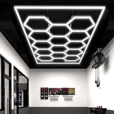 Zeshoekige LED Verlichting - Honingraat Lamp - Werkplaats Verlichten - Hoge Lichtopbrengst - 14 Raster - Wit