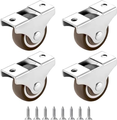 Dailygoods- Zwenkwielen Set van 4 - Rubber Meubelwielen - Geruisloos - Zwenkwielen met Rem - Veilig voor Vloertypes - Geschikt voor Binnen/Buiten