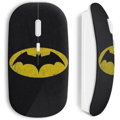 Batman-logo gele draadloze muis