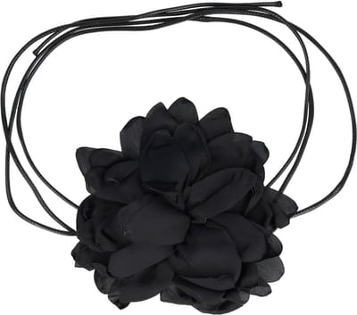 Haarsoires Haarband Bloem - Veter - Striklint - Zwart - Haaraccessoire met Bloemen - Bloemenaccessoire voor Dames & Meisjes