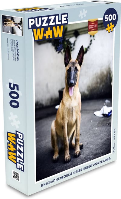 Puzzel Een schattige Mechelse herder poseert voor de camera - Legpuzzel - Puzzel 500 stukjes