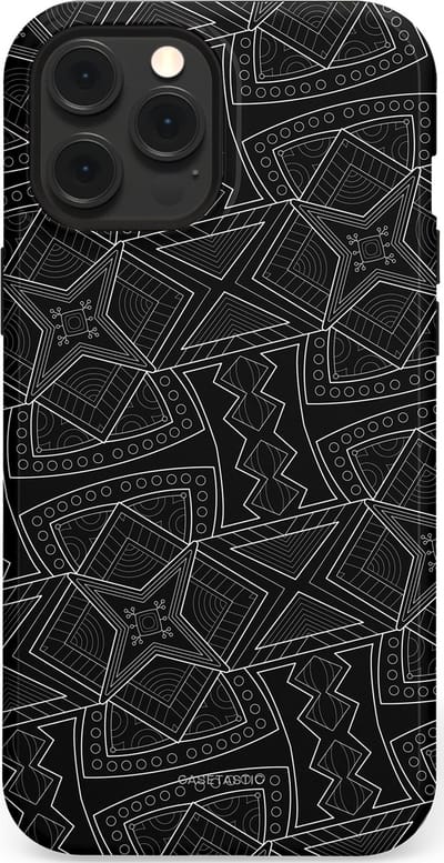 Casetastic Hoesje Geschikt voor Apple iPhone 12 Pro Max Magsafe - Stijlvolle Beschermende Duo-layer Case - Afrikaanse kunst