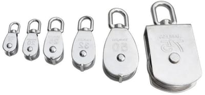 Enkele Katrol - Rolwiel - Lasten Verplaatsen - Roestvrij Staal - 15 mm - Zilver